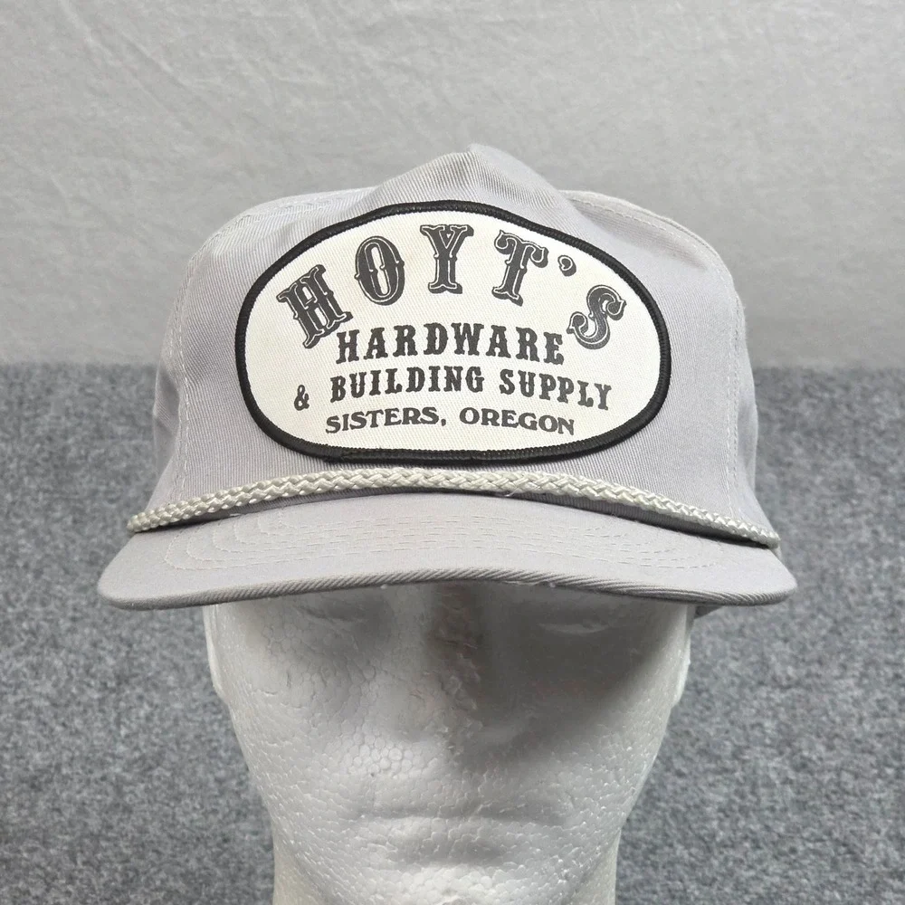 Vintage Sisters Oregon Trucker Hat Gray Rope Hoyts Hardware Patch Cap 90s